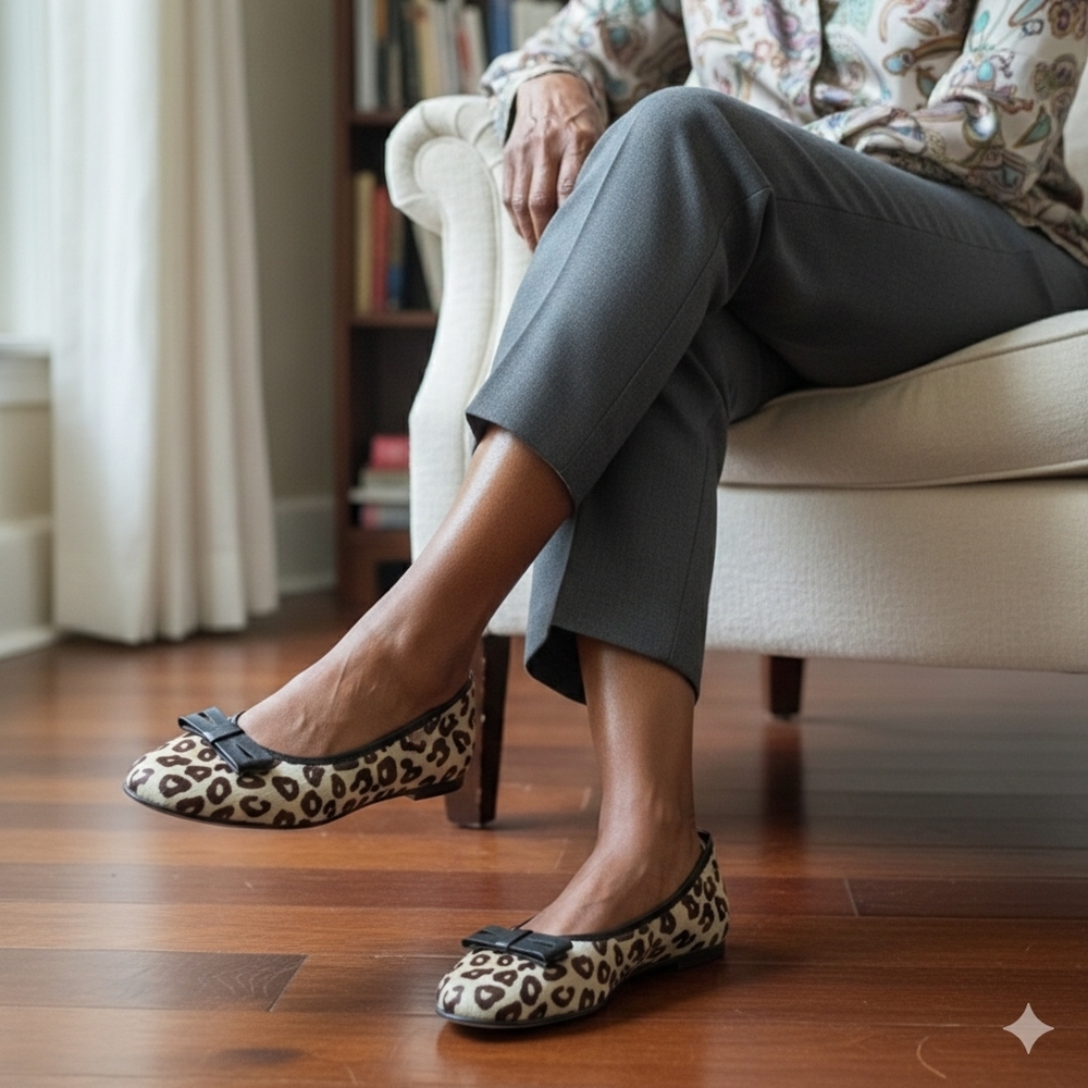Two Pretty Calf Hair Leopard Ballet Flats | Handcrafted Leather Sole